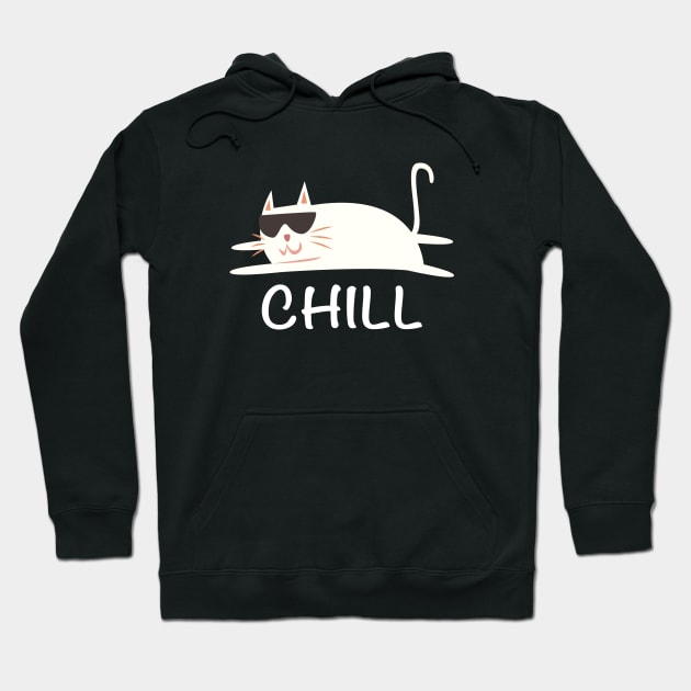 Chill Cat Funny Hoodie by mstory